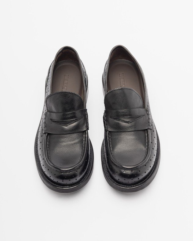 Le Ruemarcel PAUL 541 Black Moccasins - Black