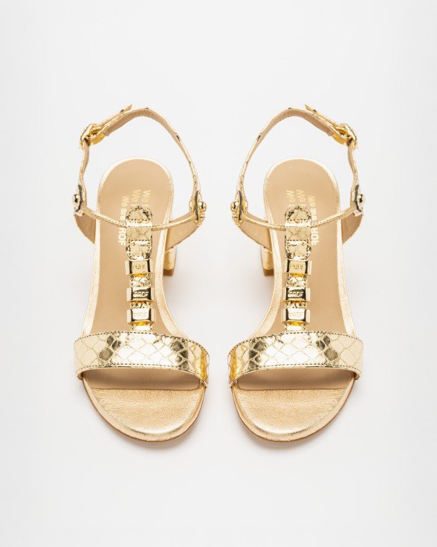 PROF SHY 5 RAM542 Black Sandals - Golden