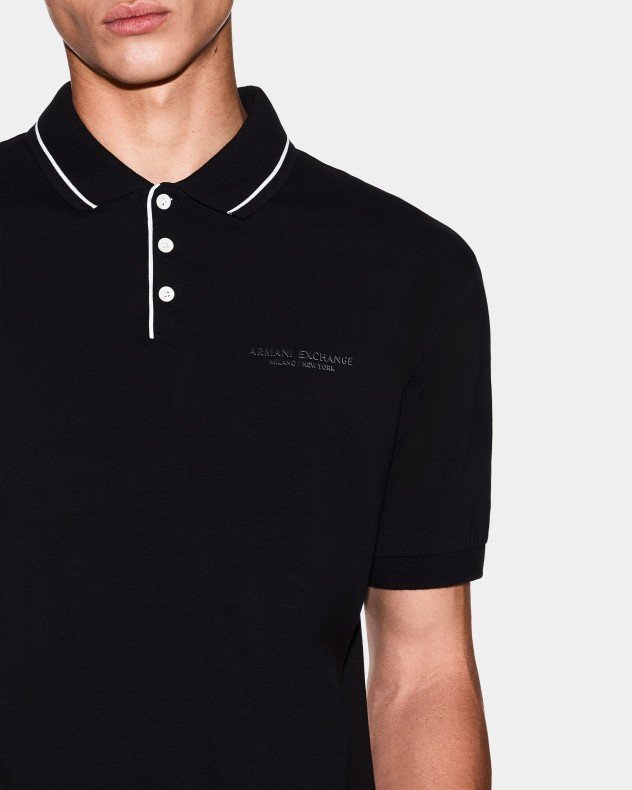 Armani Exchange XM001557 White Polo shirt - Black