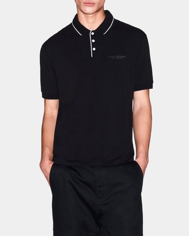 Armani Exchange XM001557 White Polo shirt - Black