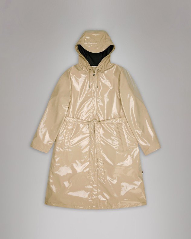 Rains A-Line Longer W Jacket Beige Parka - Beige