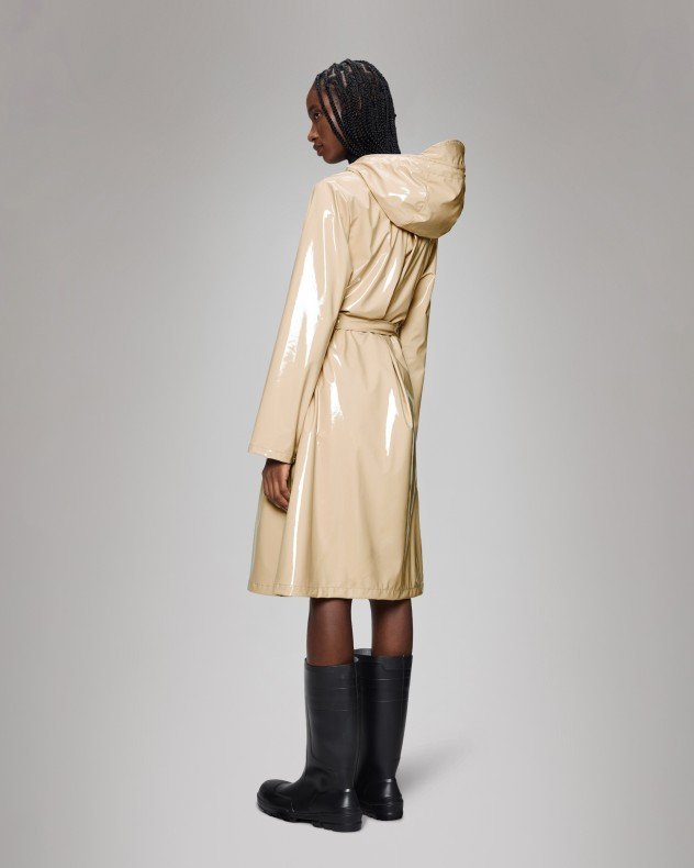 Rains A-Line Longer W Jacket Beige Parka - Beige