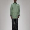 Rains Long Jacket W3 Green Parka - Green