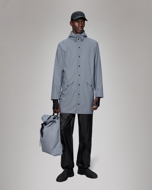 Rains Long Jacket W3 Green Parka - Blue