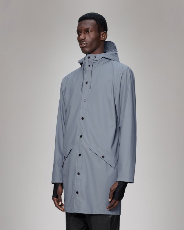 Rains Long Jacket W3 Green Parka - Blue