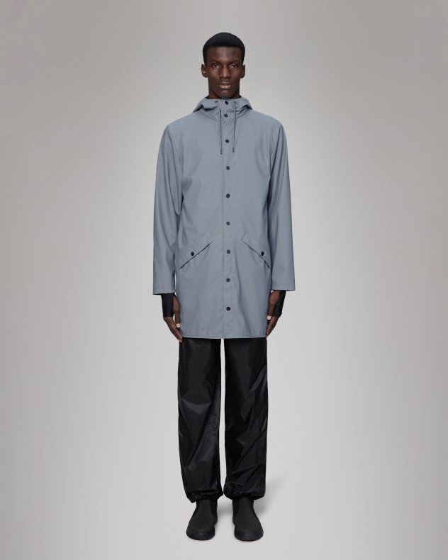 Rains Long Jacket W3 Green Parka - Blue