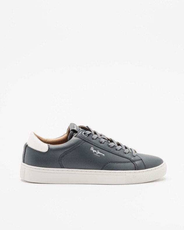 Pepe Jeans London Joe Basic White Sneakers - Blue