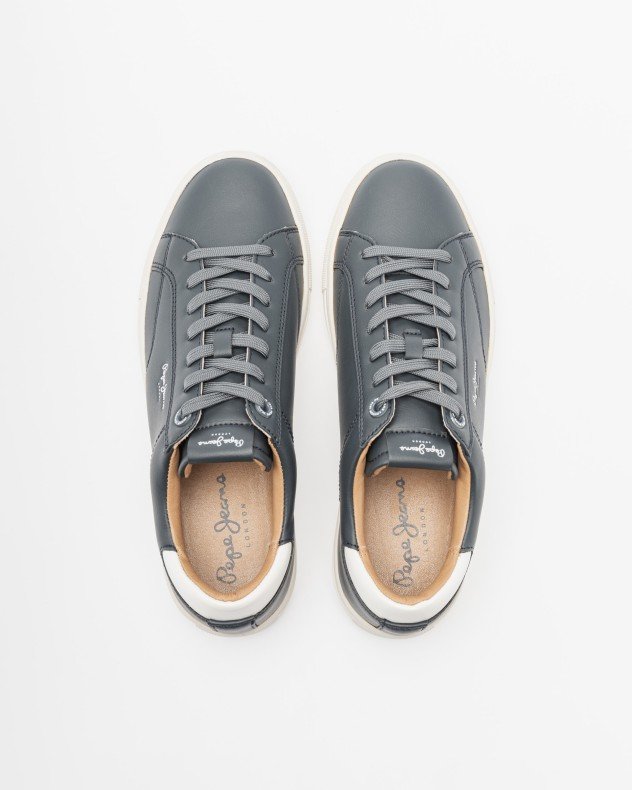 Pepe Jeans London Joe Basic White Sneakers - Blue