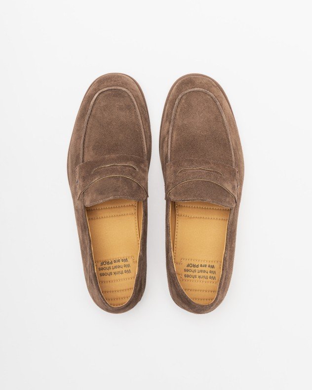 PROF UNO2923 Taupe Moccasins - Brown