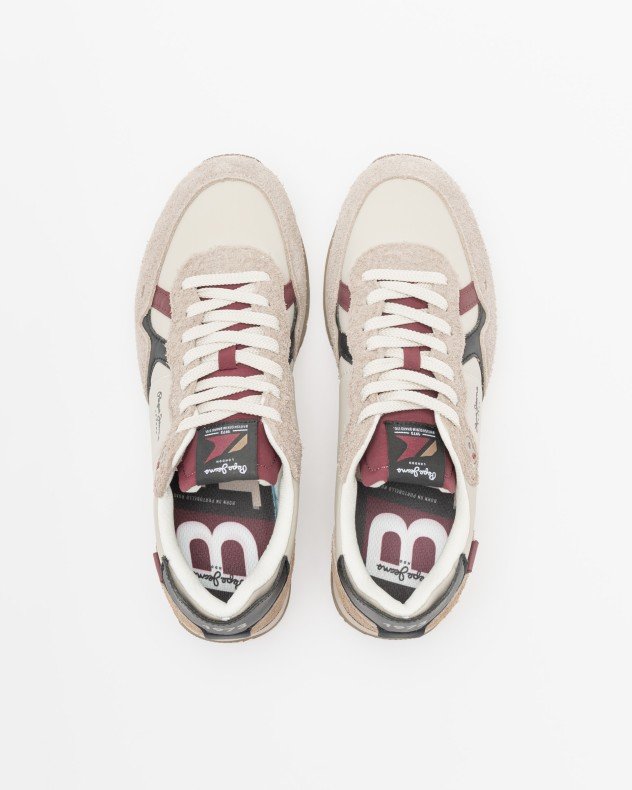 Pepe Jeans London Brit Flyer Beige Sneakers - Beige