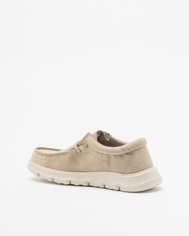 PROF 25048 Green Boat shoes - Beige