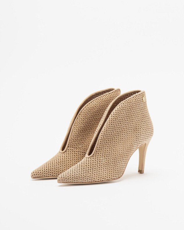 PROF 9340VZ Black Ankle Boots - Beige