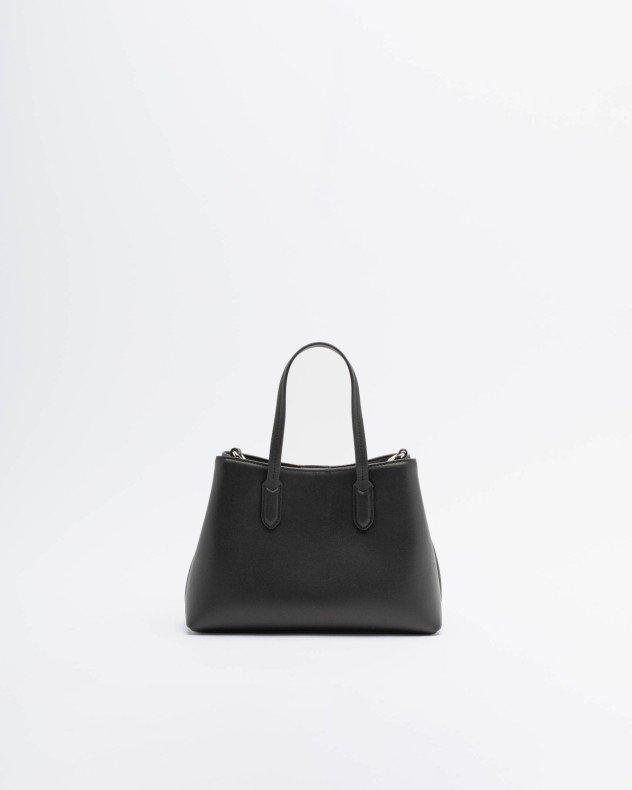 Karl Lagerfeld Ikon Smooth SM Tote Black Handbag - Black