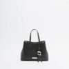 Karl Lagerfeld Ikon Smooth SM Tote Black Handbag - Black