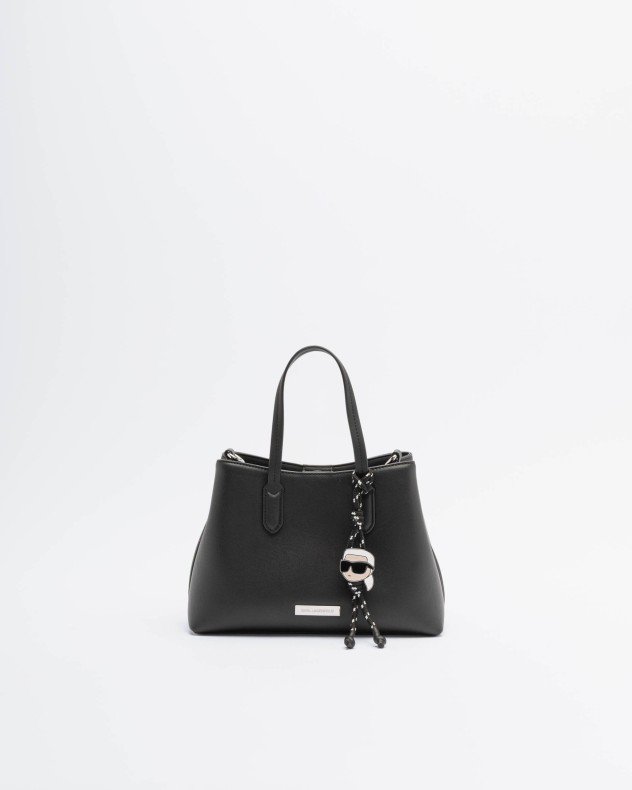Karl Lagerfeld Ikon Smooth SM Tote Black Handbag - Black
