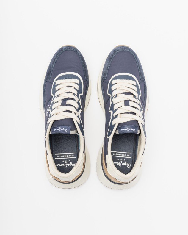 Pepe Jeans London PMS600022 White Sneakers - Blue