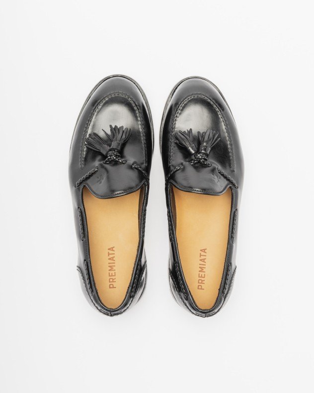 Premiata 32056 Black Tassel loafers - Black