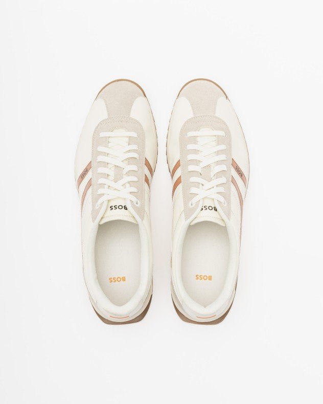 BOSS Orange Zayn Lowp Blue Sneakers - Beige