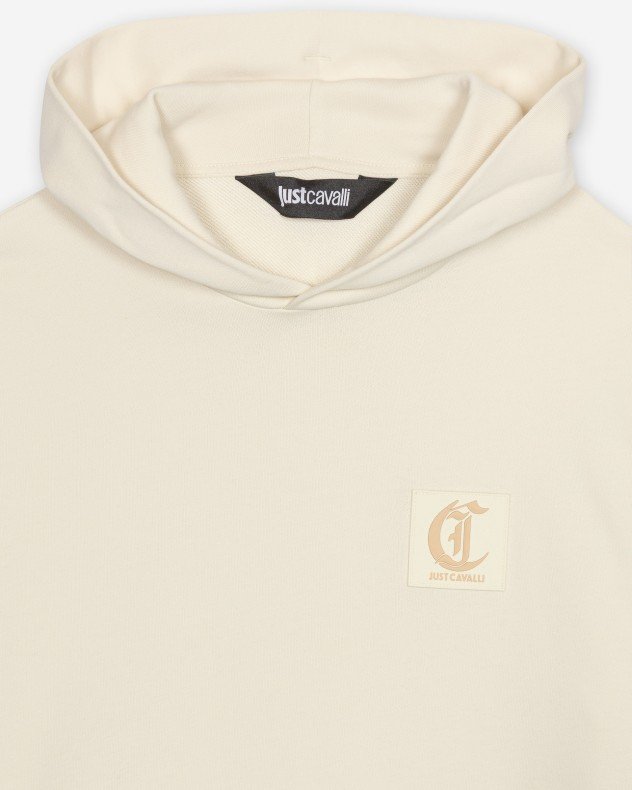 Just Cavalli R Pocket JC Patch Beige Hoodie - Beige