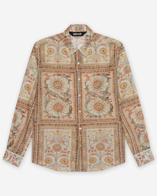 Just Cavalli Regular Fondo Stonda Beige Shirt - Beige