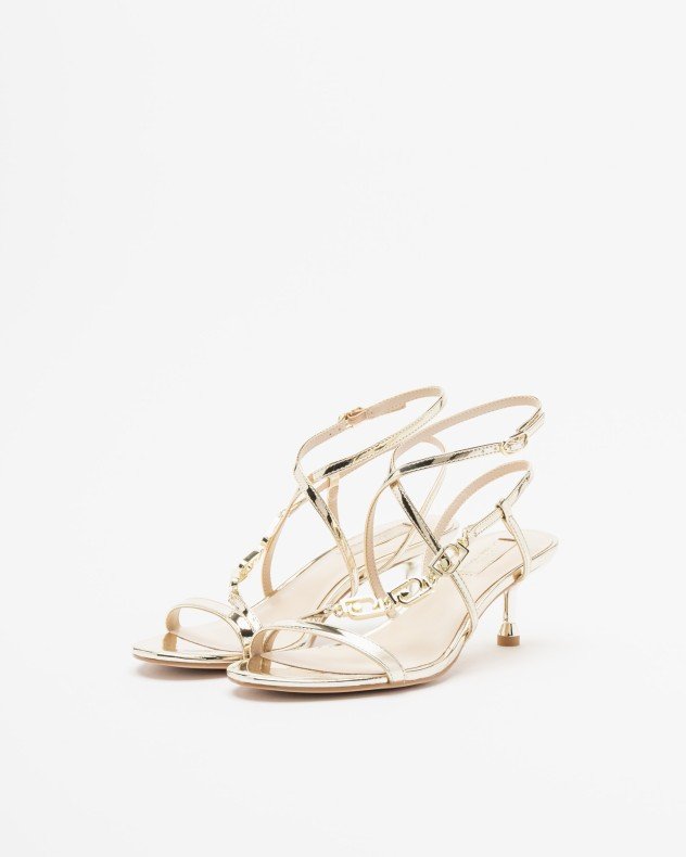 Liu Jo Tess 04 White High Heeled sandals - Golden