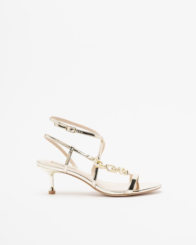 Liu Jo Tess 04 White High Heeled sandals - Golden