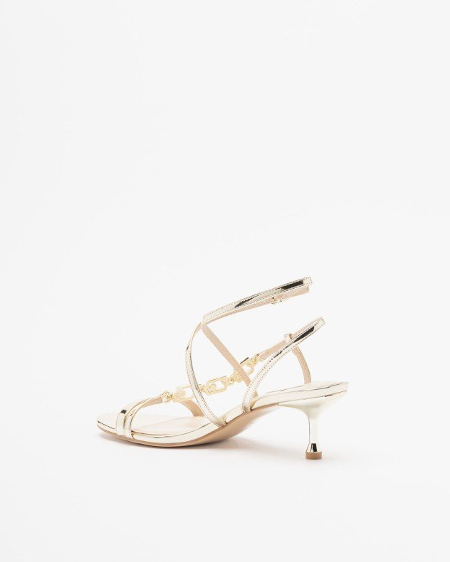 Liu Jo Tess 04 White High Heeled sandals - Golden
