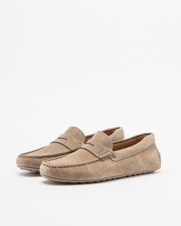 Boss Noel Mocc Brown Moccasins - Beige