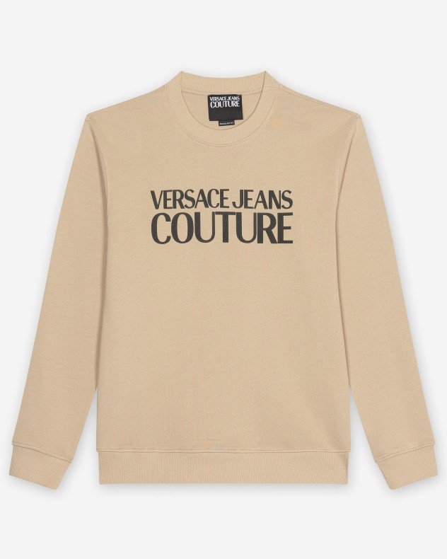 Versace Jeans Couture Logo Rubber Blue Sweater - Beige