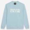 Versace Jeans Couture Logo Rubber Blue Sweater - Blue