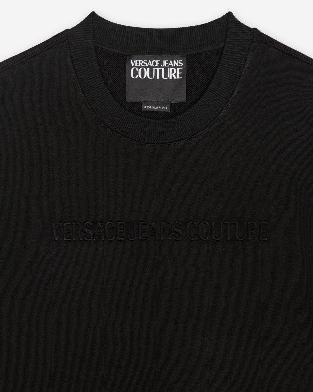 Versace Jeans Couture Embossed Black Sweater - Black