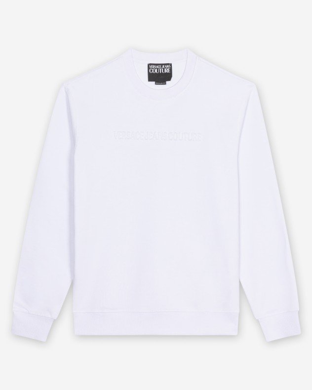 Versace Jeans Couture Embossed Black Sweater - White
