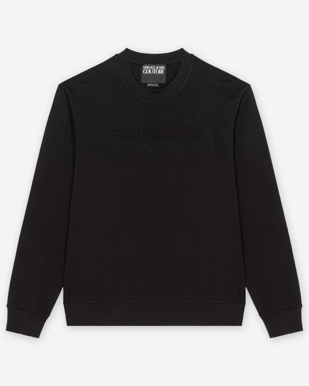 Versace Jeans Couture Embossed Black Sweater - Black