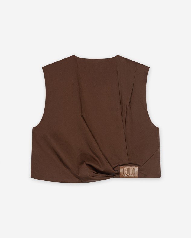 Jijil JPE26GL221 Beige Vest - Brown