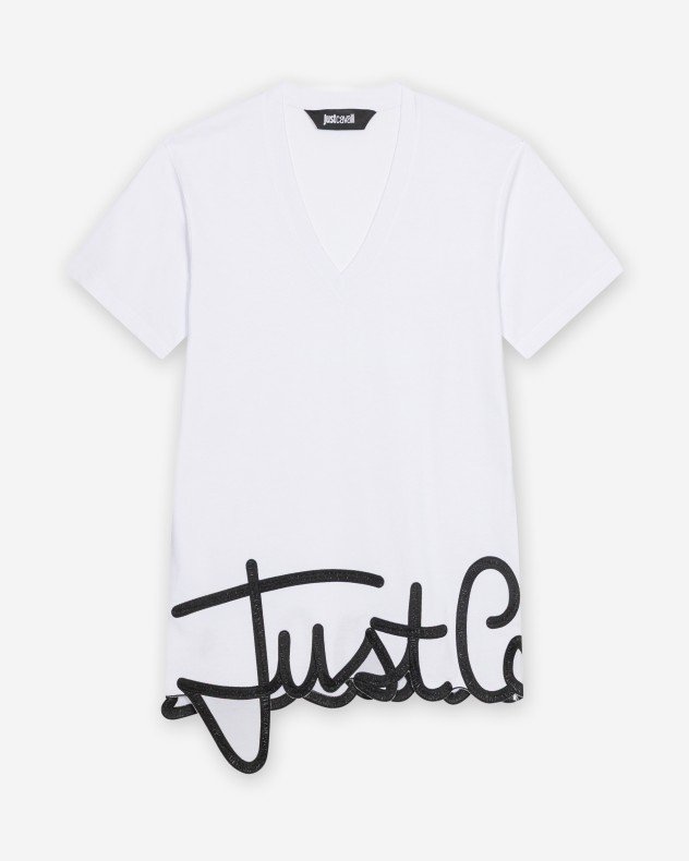 Just Cavalli VBX Logo Sign White Dress - White