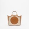 Karl Lagerfeld K/Circle SM Tote Raffia Mesh Camel Bag - Camel