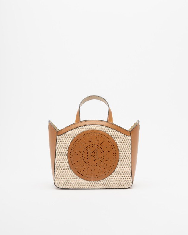 Karl Lagerfeld K/Circle SM Tote Raffia Mesh Camel Bag - Camel