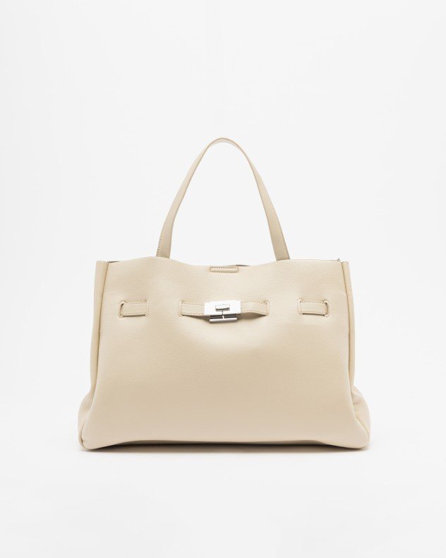 Dkny Bryar LG Satchel Beige Handbag - Beige