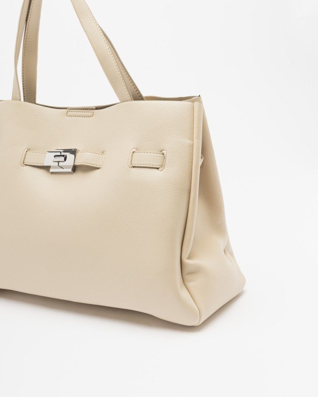 Dkny Bryar LG Satchel Beige Handbag - Beige