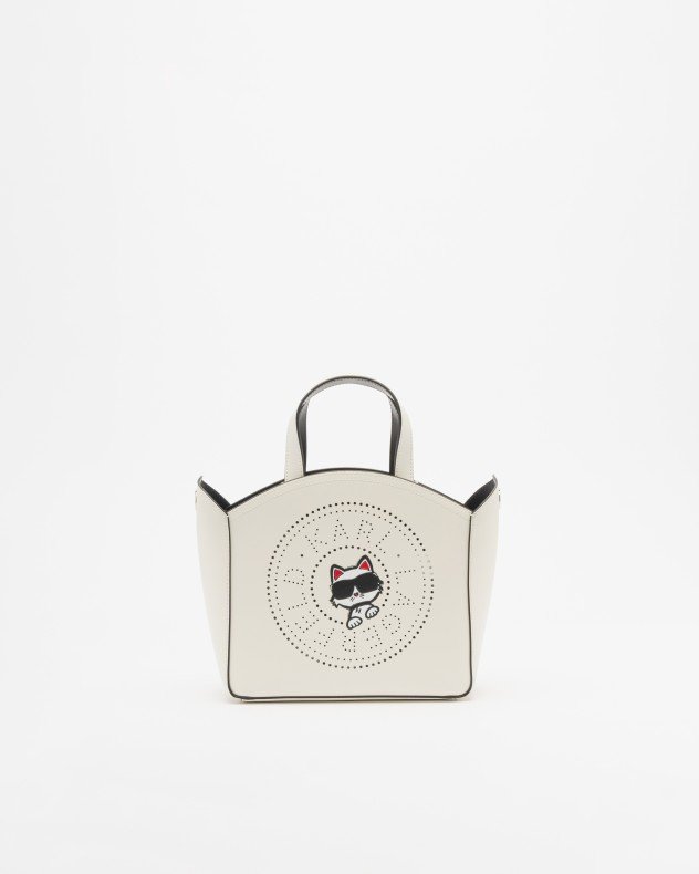 Karl Lagerfeld Ikon Circle Choupette SM Tote White Bag - White