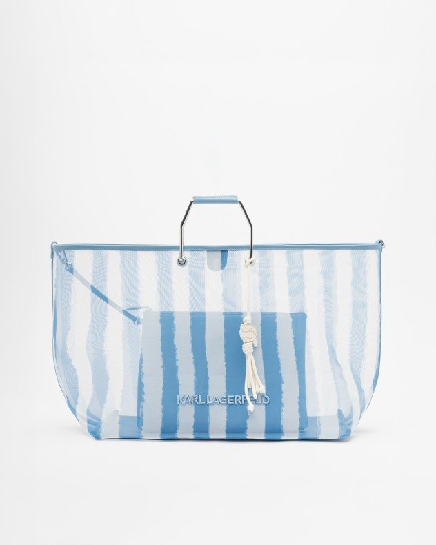 Karl Lagerfeld Ikon Mesh XXL Tote Blue Tote Bag - Blue