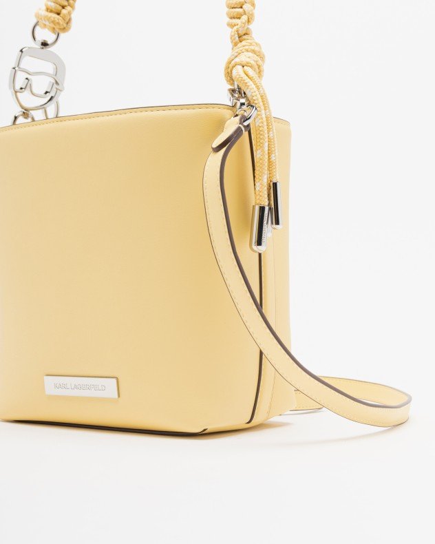 Karl Lagerfeld Ikon Smooth Out Rope SM Bucket Yellow Bucket bag - Yellow