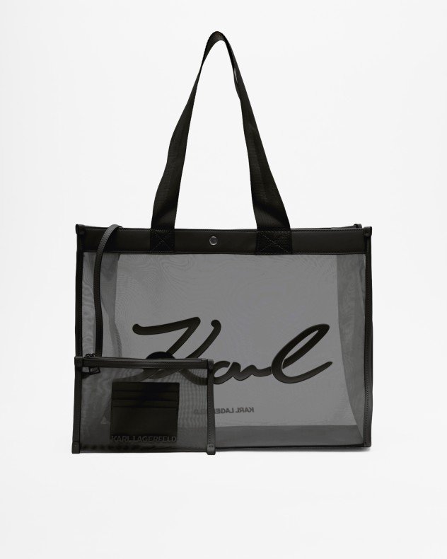 Karl Lagerfeld K/Signature Mesh Shopper Black Shopper bag - Black