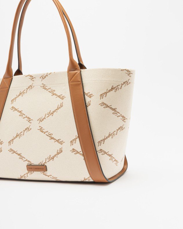 Karl Lagerfeld K/Ville MD Tote EMB Canvas Beige Tote bag - Beige