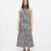 Karl Lagerfeld Maxi Cotton Stripe Black Dress - Black