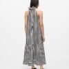 Karl Lagerfeld Maxi Cotton Stripe Black Dress - Black