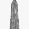 Karl Lagerfeld Maxi Cotton Stripe Black Dress - Black