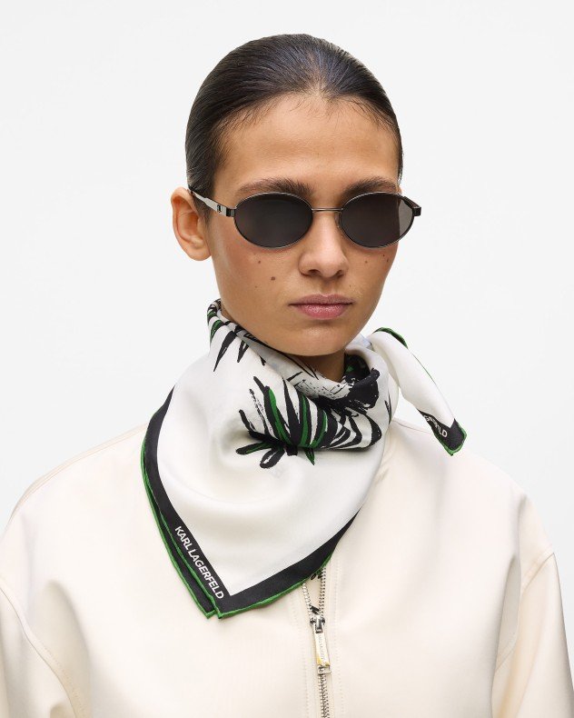 Karl Lagerfeld K/Signature Print White Scarf - White
