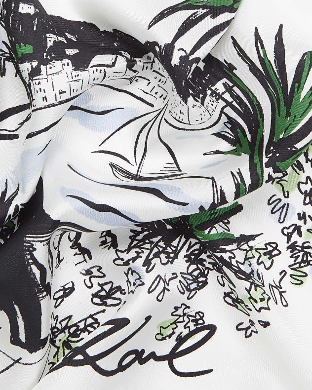Karl Lagerfeld K/Signature Print White Scarf - White