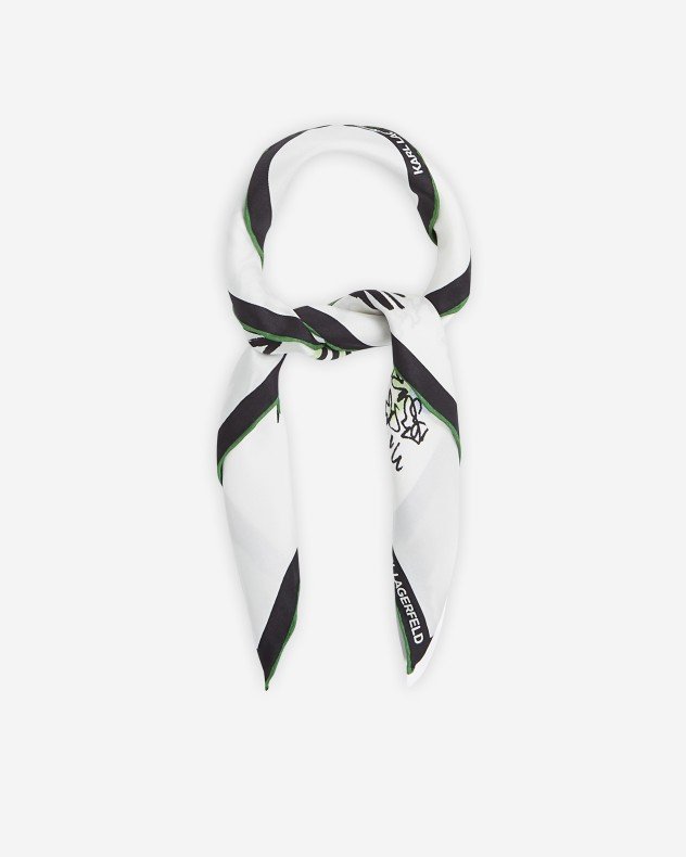 Karl Lagerfeld K/Signature Print White Scarf - White